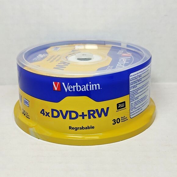 Verbatim Americas 4x Speed DVD+RW Rewritable 1000x, 30 Pack 4.7 GB 120 Min SERL - Picture 11 of 12